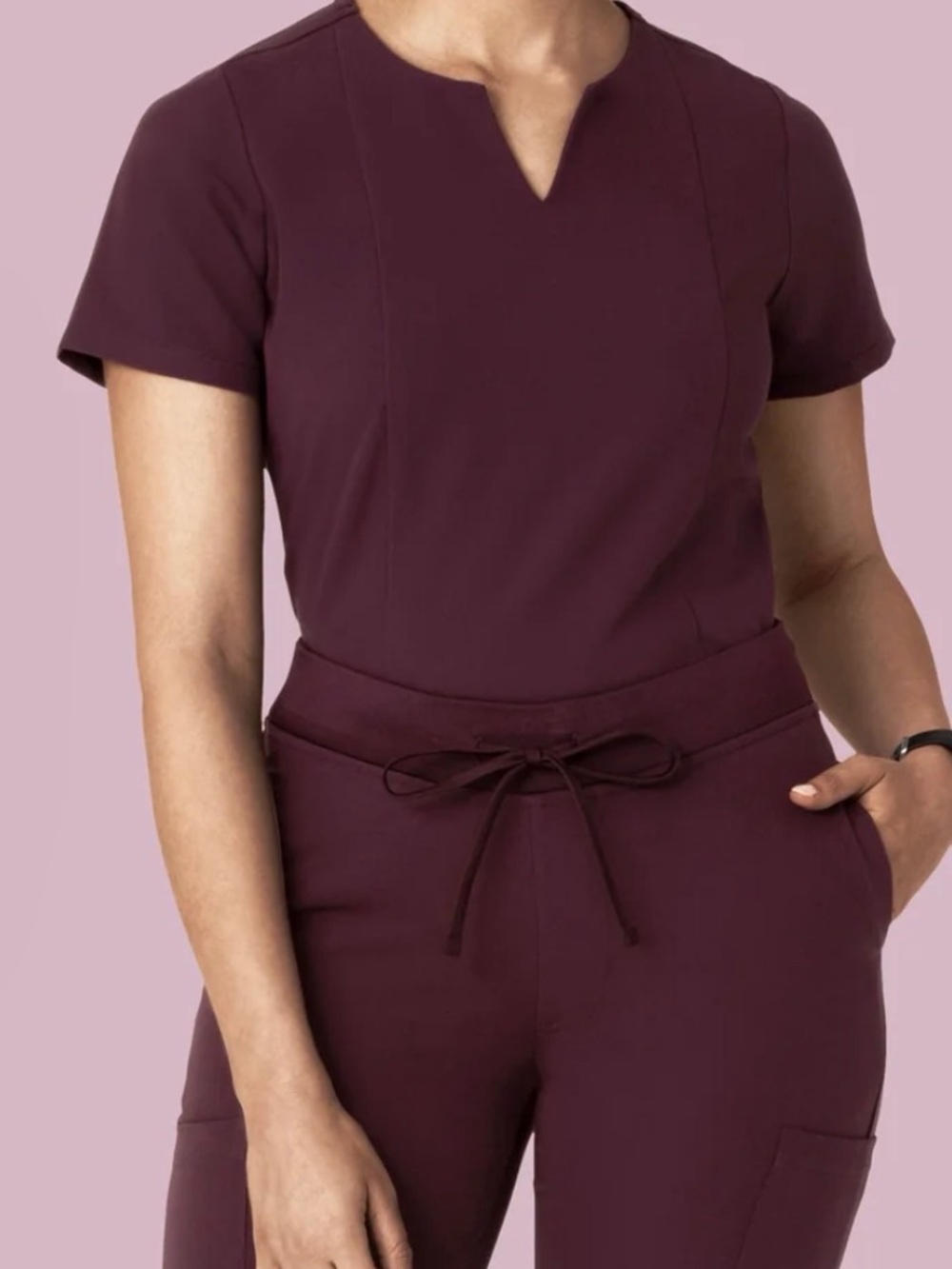 FULL SET!Mandala 5 pocket notch scrub top and high waisted jogger scrub in Merlo